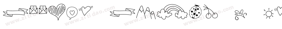 Doodle Dings 2 Retro Flowers字体转换